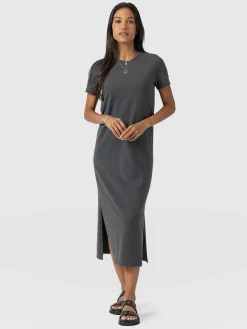 New Saint and Sofia Easy T-Shirt Midi Dress - Charcoal