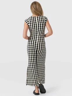 Fashion Saint and Sofia Elise Scoop Neck Midaxi Dress - Black/Cream