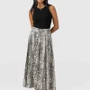 Sale Saint and Sofia Eliza Pleated Skirt - Cream Snake