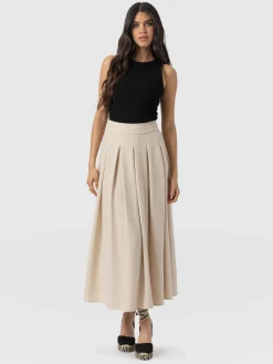 Clearance Saint and Sofia Eliza Pleated Skirt - Cream