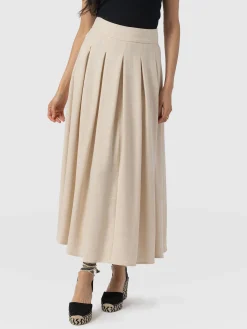 Clearance Saint and Sofia Eliza Pleated Skirt - Cream