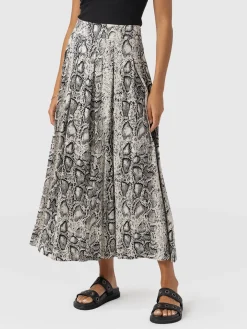 Sale Saint and Sofia Eliza Pleated Skirt - Cream Snake