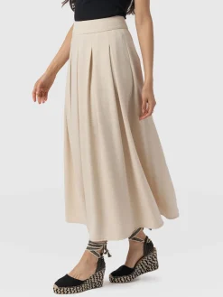 Clearance Saint and Sofia Eliza Pleated Skirt - Cream