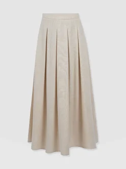 Clearance Saint and Sofia Eliza Pleated Skirt - Cream