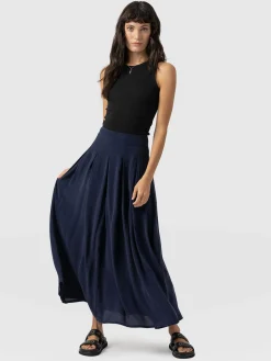 Hot Saint and Sofia Eliza Pleated Skirt - Navy