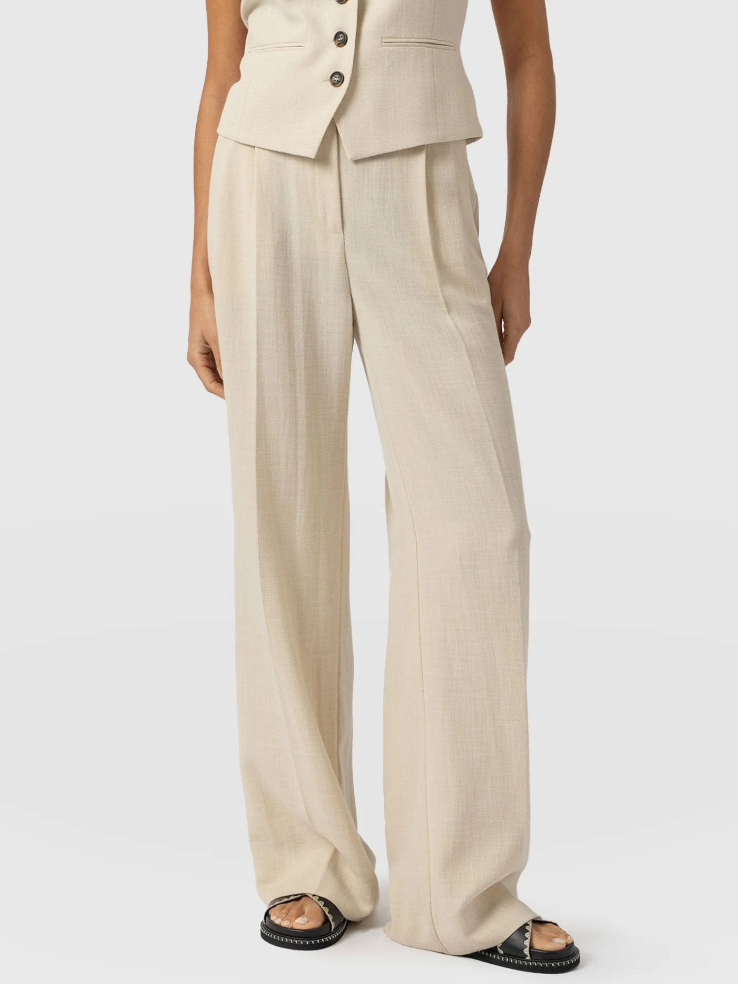 Discount Saint and Sofia Emery Wide Leg Pant - Cream