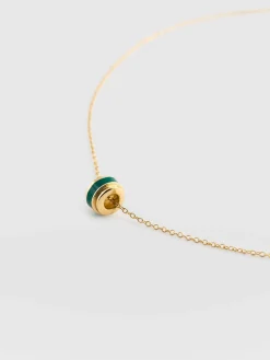 Outlet Saint and Sofia Enamel Stripe Charm Necklace - Gold/Green