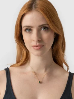 Outlet Saint and Sofia Enamel Stripe Charm Necklace - Gold/Green