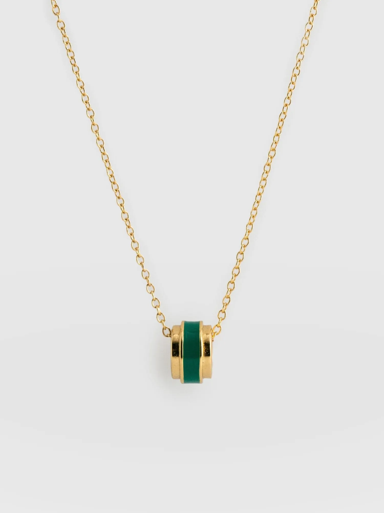 Outlet Saint and Sofia Enamel Stripe Charm Necklace - Gold/Green