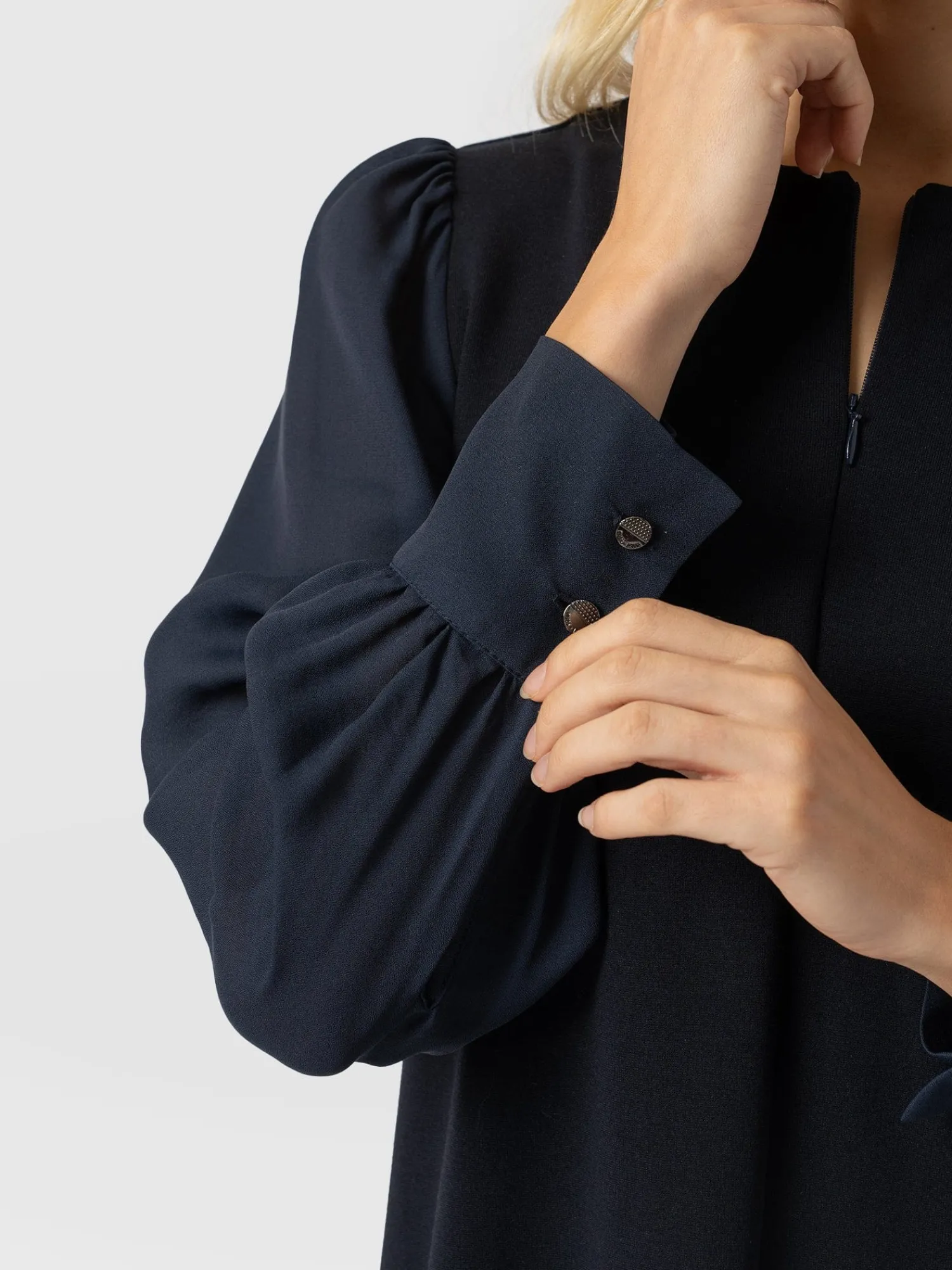 New Saint and Sofia Esme Zip Up Dress - Navy