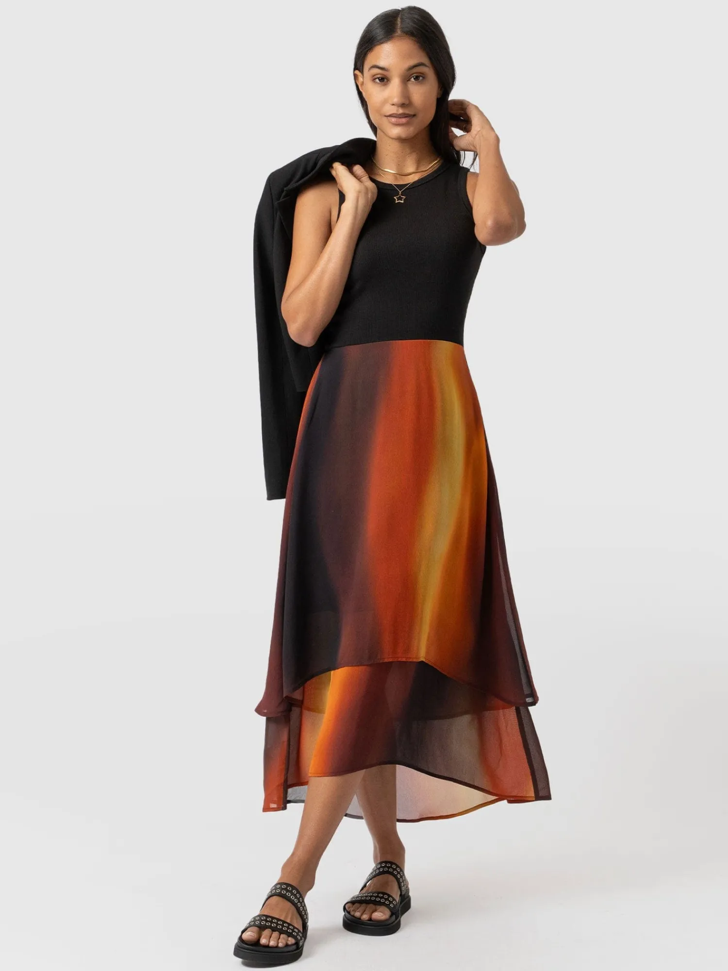 Fashion Saint and Sofia Etta Layered Dress - Amber Gradient