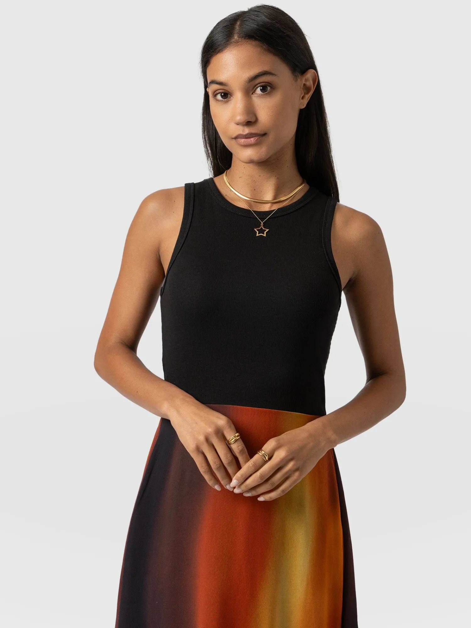 Fashion Saint and Sofia Etta Layered Dress - Amber Gradient