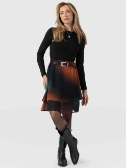 Fashion Saint and Sofia Etta Mini Layered Dress - Orange Coral