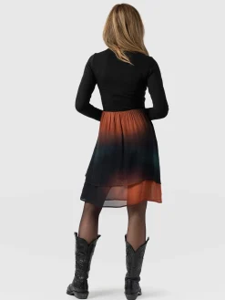 Fashion Saint and Sofia Etta Mini Layered Dress - Orange Coral