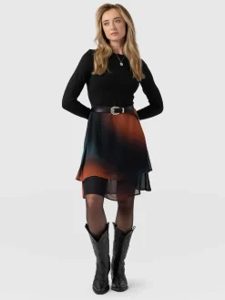 Fashion Saint and Sofia Etta Mini Layered Dress - Orange Coral