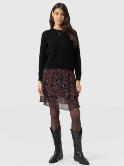 Discount Saint and Sofia Etta Mini Layered Skirt - Red Ditsy Leopard