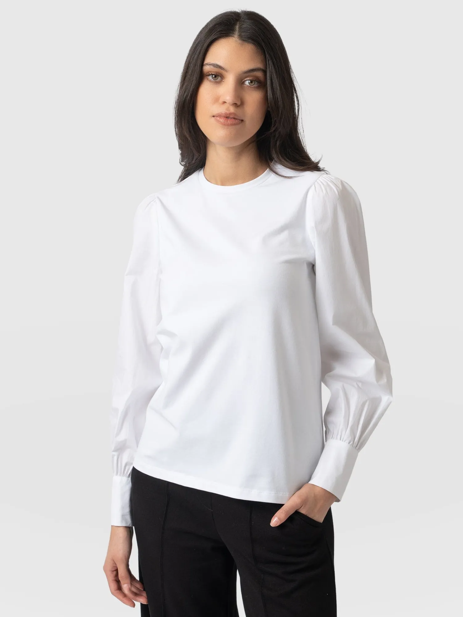 Clearance Saint and Sofia Eva Mock Shirt - White
