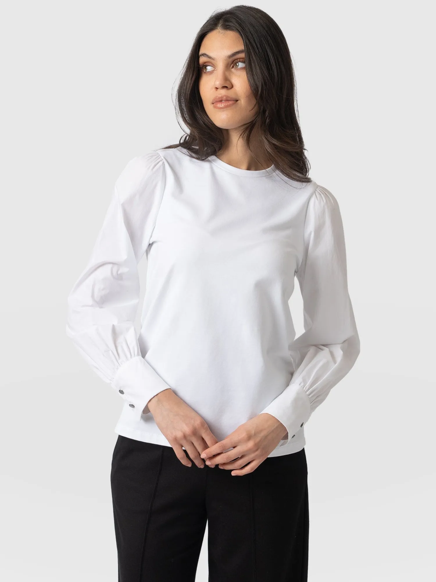 Clearance Saint and Sofia Eva Mock Shirt - White