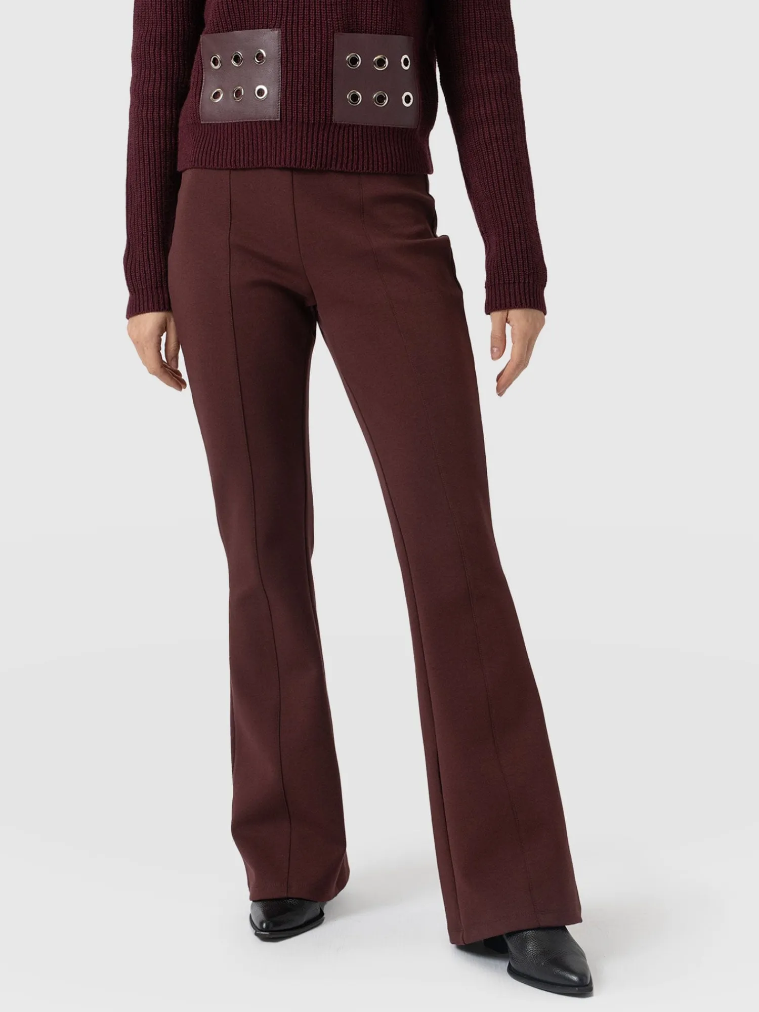 Hot Saint and Sofia Fearne Flare Legging - Maroon