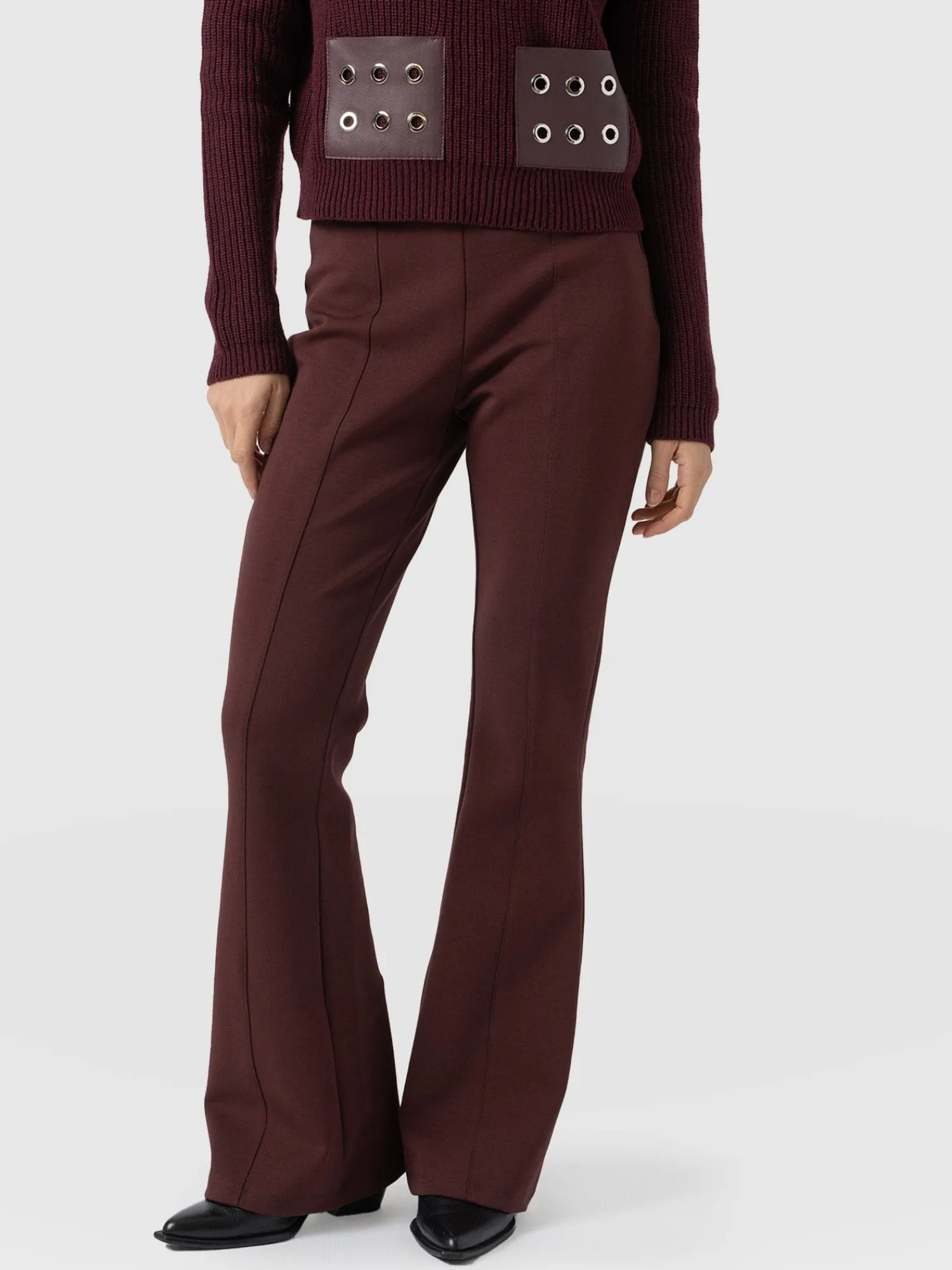 Hot Saint and Sofia Fearne Flare Legging - Maroon