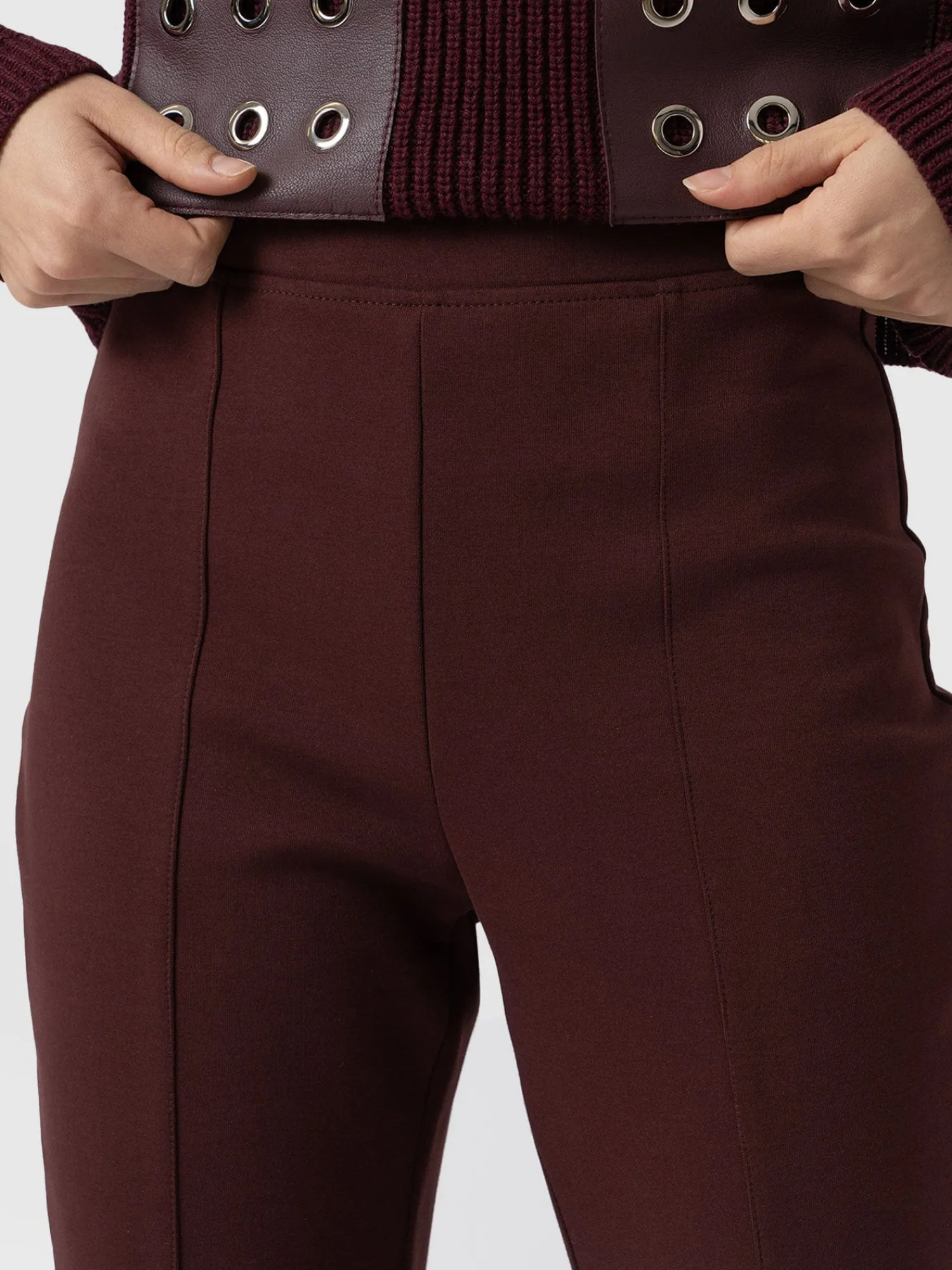 Hot Saint and Sofia Fearne Flare Legging - Maroon