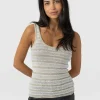 Outlet Saint and Sofia Fearne Knit Cami - Cream Stripe