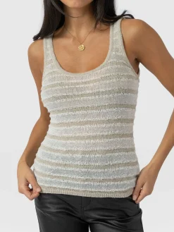 Outlet Saint and Sofia Fearne Knit Cami - Cream Stripe