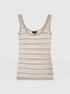 Outlet Saint and Sofia Fearne Knit Cami - Cream Stripe