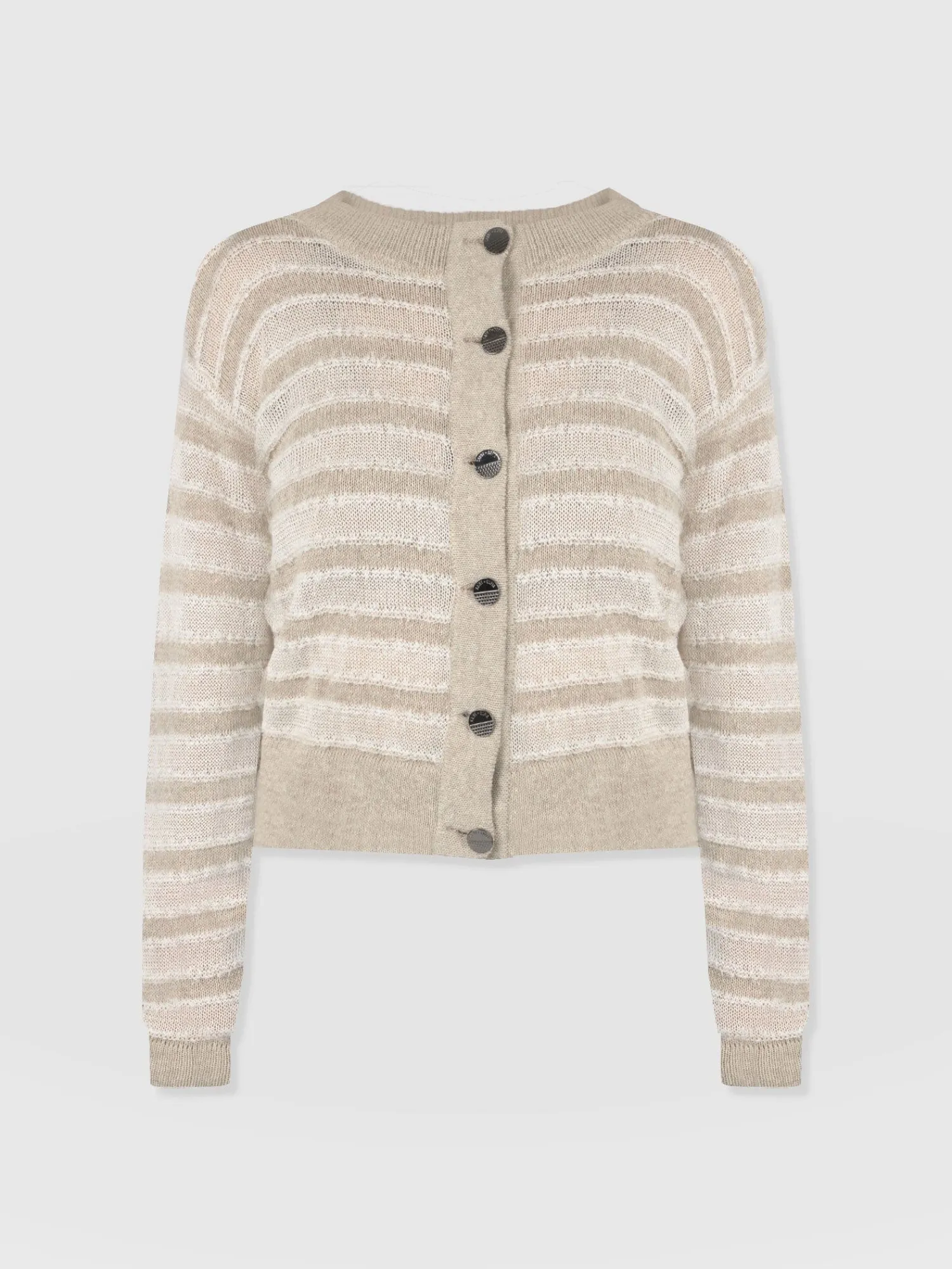 Fashion Saint and Sofia Fearne Knit Cardigan - Cream Stripe