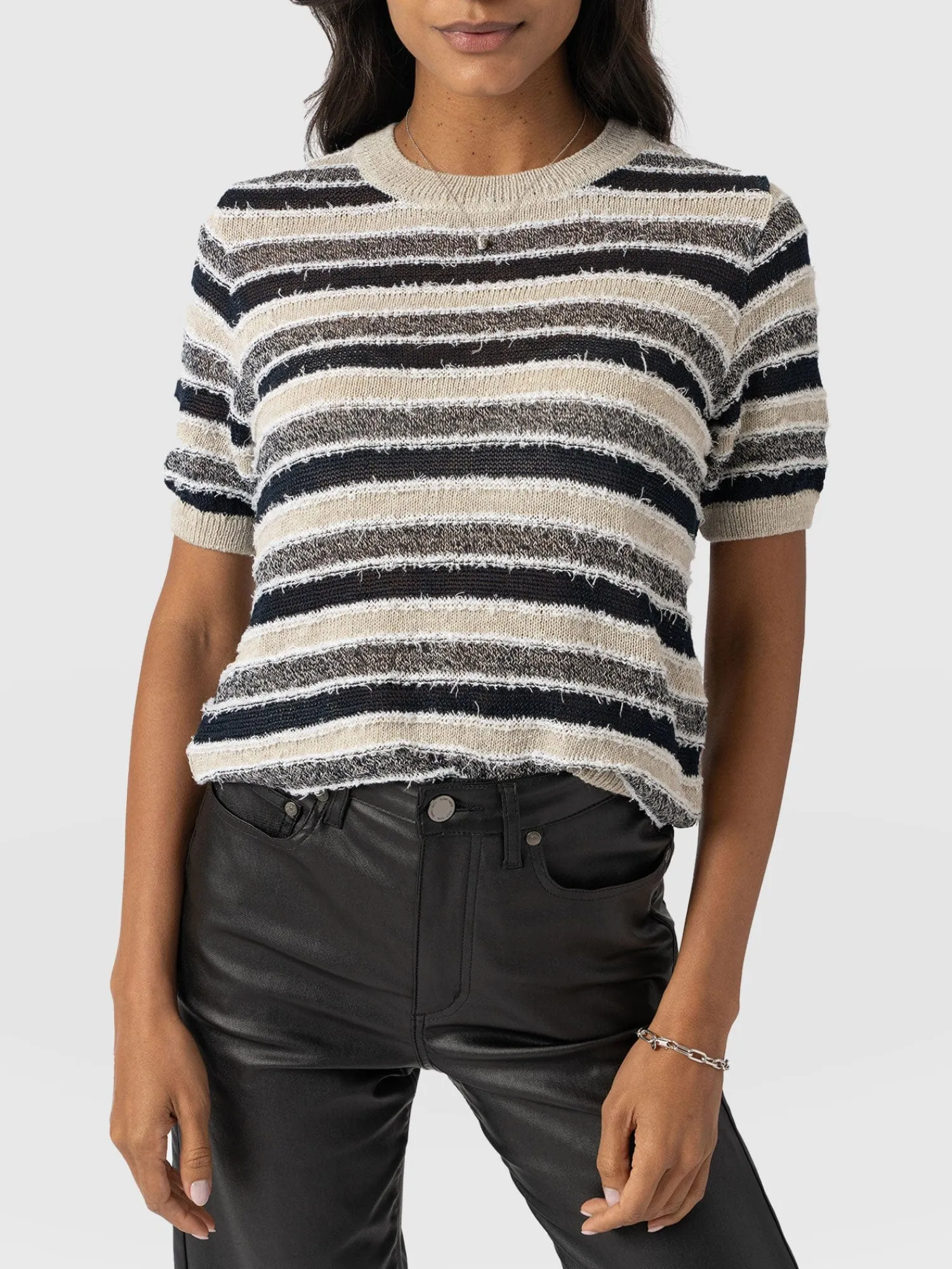 Fashion Saint and Sofia Fearne Knit Tee - Blue Stripe