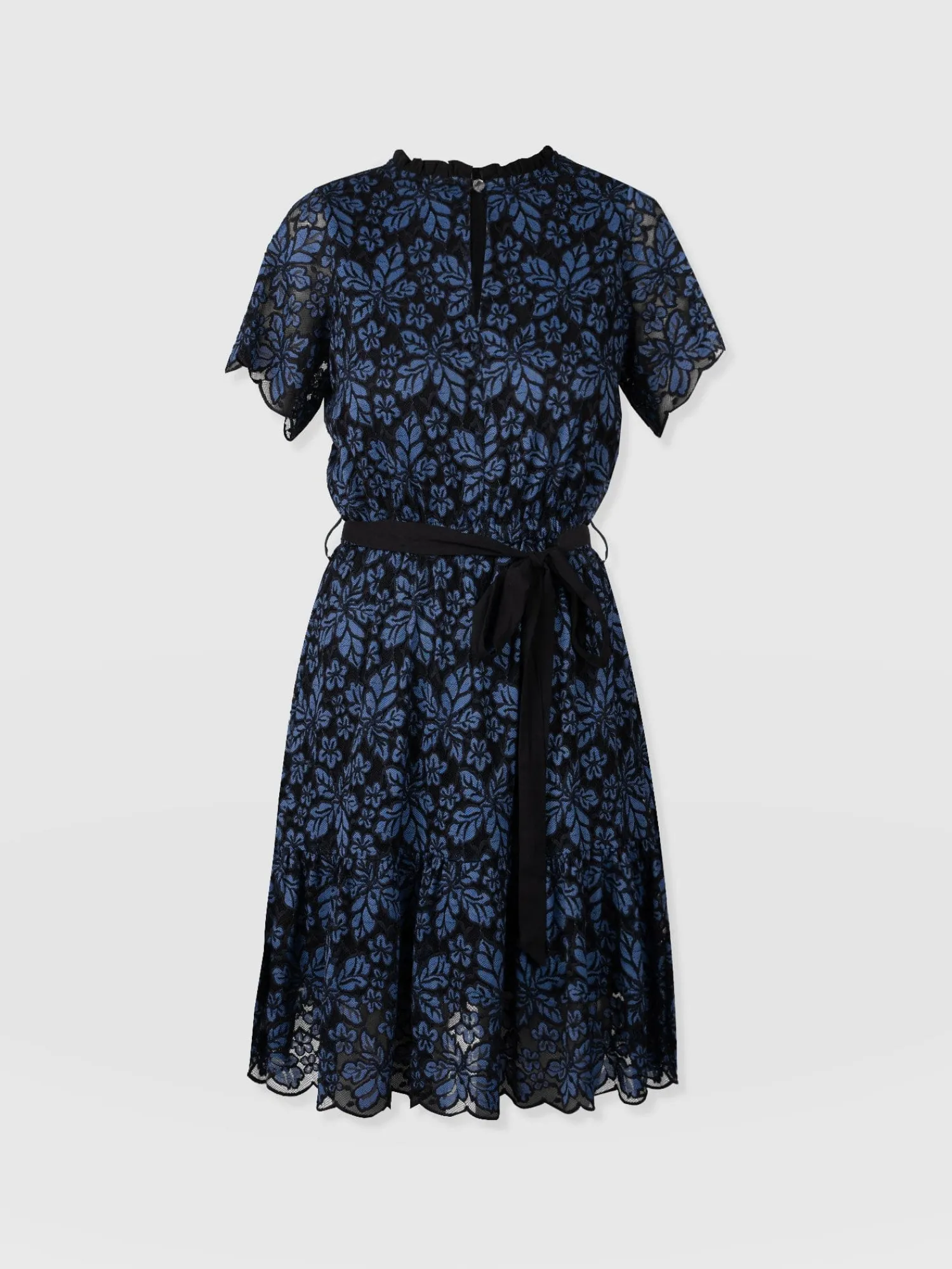 Clearance Saint and Sofia Fearne Lace Mini Dress - Blue/Black