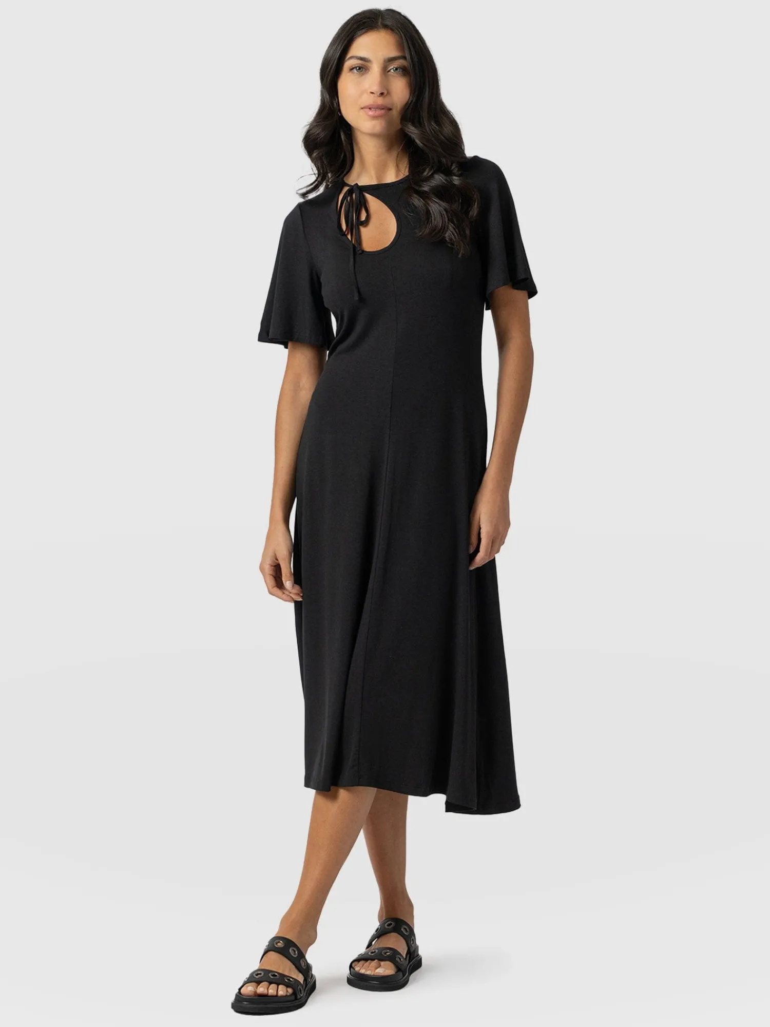 Online Saint and Sofia Freya Tie Dress - Black
