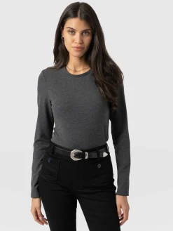 New Saint and Sofia Glen Crew Neck Tee - Charcoal