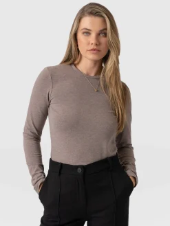 Sale Saint and Sofia Glen Crew Neck Tee - Coco