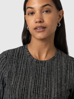 New Saint and Sofia Glen Crew Neck Tee - Grey/Black