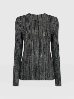 New Saint and Sofia Glen Crew Neck Tee - Grey/Black