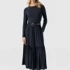 Online Saint and Sofia Greenwich Dress Long Sleeve - Navy