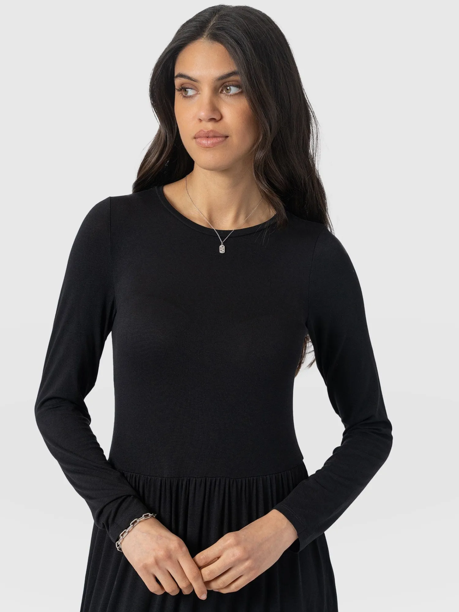 New Saint and Sofia Greenwich Dress Long Sleeve - Black