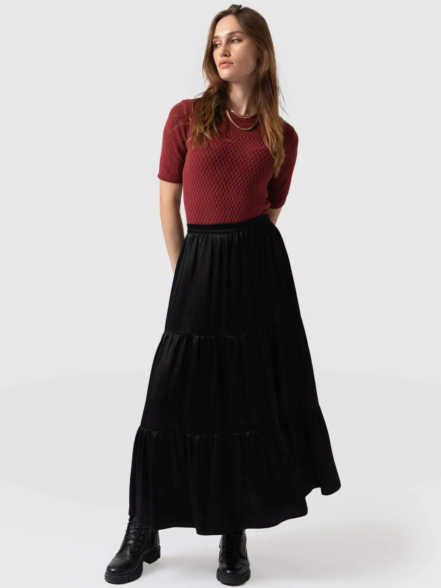 Sale Saint and Sofia Greenwich Skirt - Gloss Black