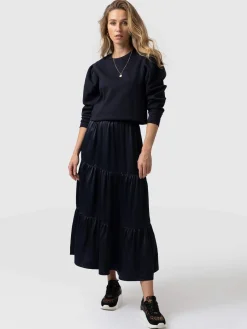 Sale Saint and Sofia Greenwich Skirt - Navy Viscose