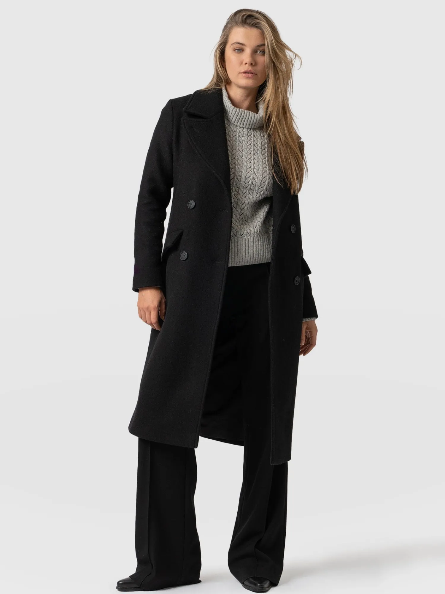 Clearance Saint and Sofia Hampton Coat - Black