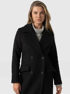 Clearance Saint and Sofia Hampton Coat - Black