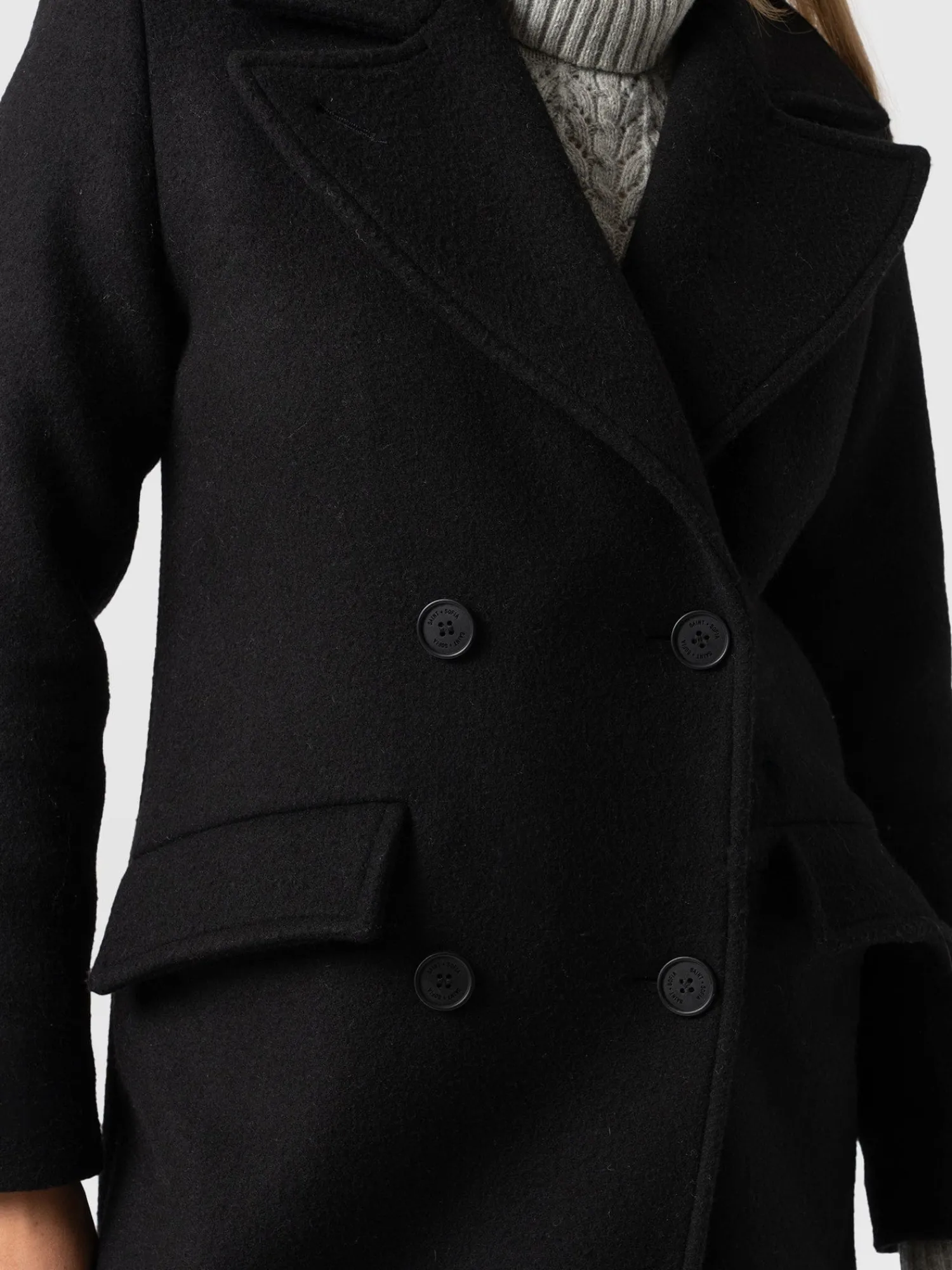 Clearance Saint and Sofia Hampton Coat - Black