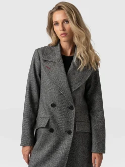 Discount Saint and Sofia Hampton Coat - Monochrome Chevron