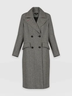 Discount Saint and Sofia Hampton Coat - Monochrome Chevron