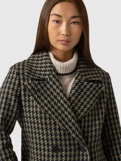 Best Saint and Sofia Hampton Coat - Olive Houndstooth