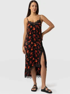 Fashion Saint and Sofia Harper Lace Cami Dress - Red Aurora