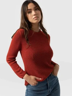 Online Saint and Sofia Honeycomb Rib Sweater - Amber