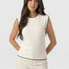 Sale Saint and Sofia Honeycomb Sleeveless Rib Knit - Cream