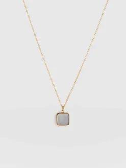 Sale Saint and Sofia Iridescence Square Charm Necklace - Gold